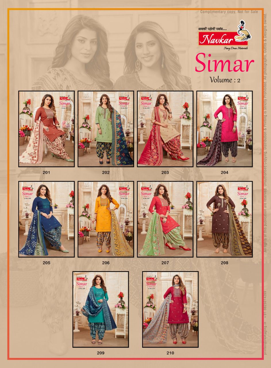 Navkar Simar Vol 2 Casual Wear Wholesale Cotton Printed Readymade Suit Catalog
